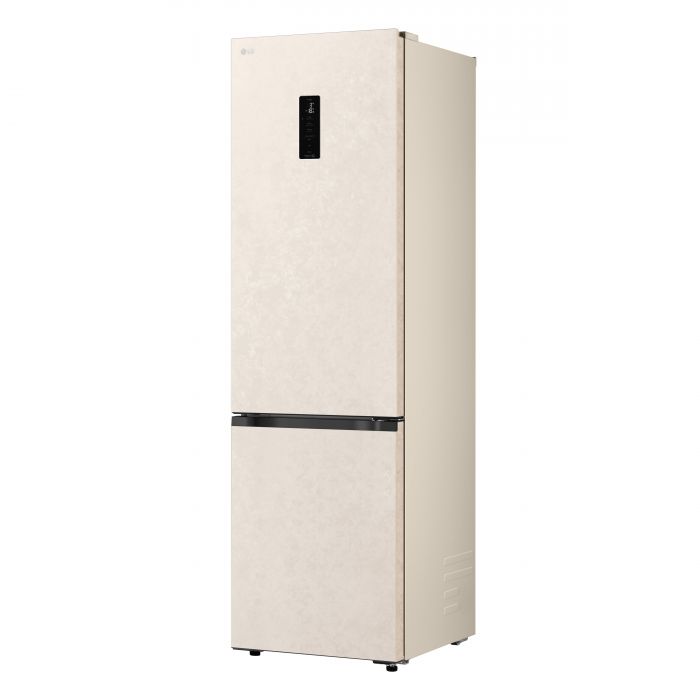 Холодильник LG з нижн. мороз., 203x60х68, холод.відд.-262л, мороз.відд.-113л, 2дв., E, NF, інв., диспл зовн., Fresh Сonverter, бежевий