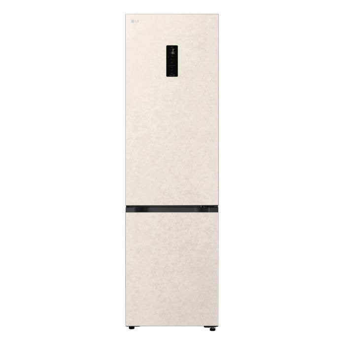 Холодильник LG з нижн. мороз., 203x60х68, холод.відд.-262л, мороз.відд.-113л, 2дв., E, NF, інв., диспл зовн., Fresh Сonverter, бежевий
