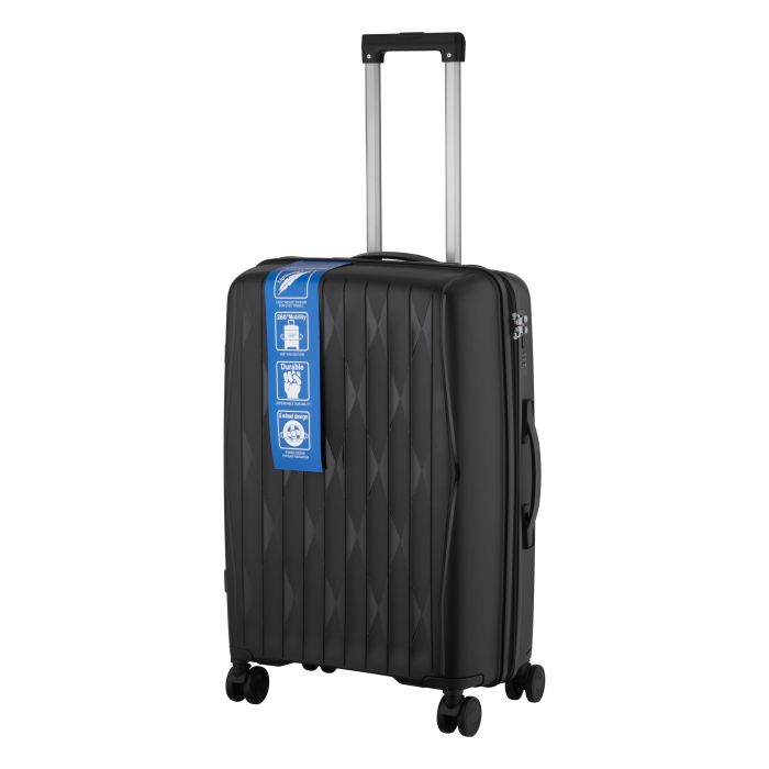 Набір валіз 2E, M7979, поліпропілен, (L+M+S), блискавка anti theft, 4 колеса, кодовий замок, чорний