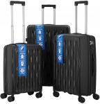 Набір валіз 2E, M7979, поліпропілен, (L+M+S), блискавка anti theft, 4 колеса, кодовий замок, чорний