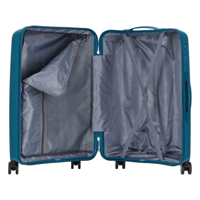 Набір валіз 2E, M7979, поліпропілен, (L+M+S), блискавка anti theft, 4 колеса, кодовий замок, блакитний