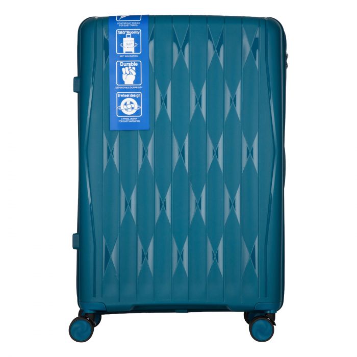 Набір валіз 2E, M7979, поліпропілен, (L+M+S), блискавка anti theft, 4 колеса, кодовий замок, блакитний