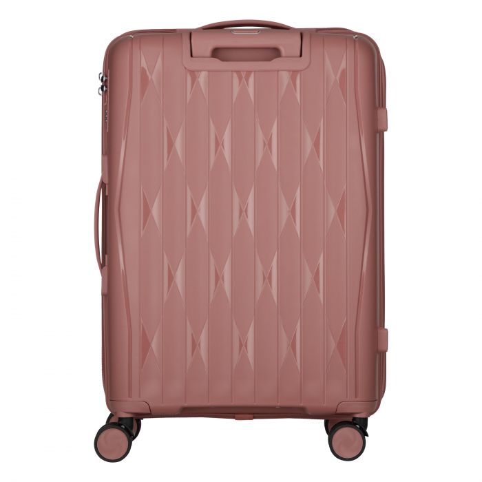 Набір валіз 2E, M7979, поліпропілен, (L+M+S), блискавка anti theft, 4 колеса, кодовий замок, рожево-золотий