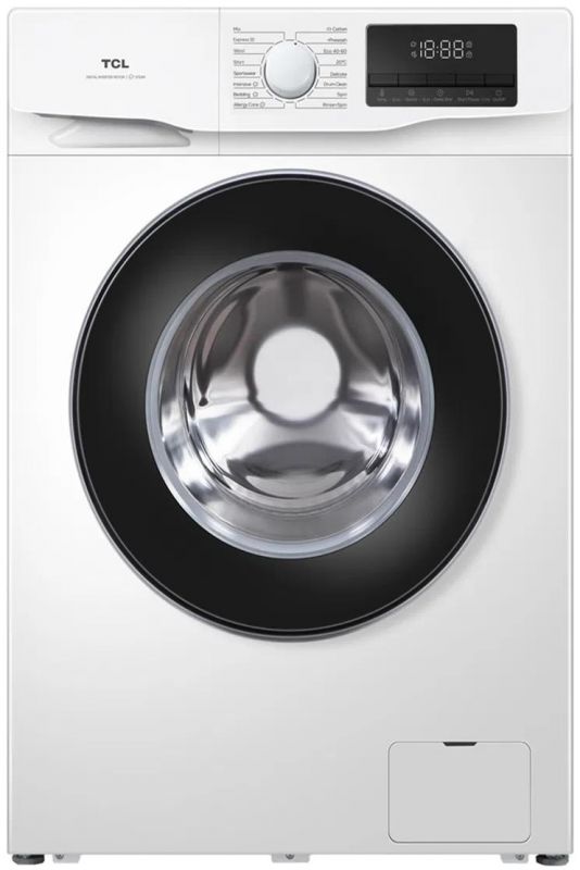 Пральна машина TCL фронтальна, 6кг, 1000, B, 45см, дисплей, пара, інвертор, білий