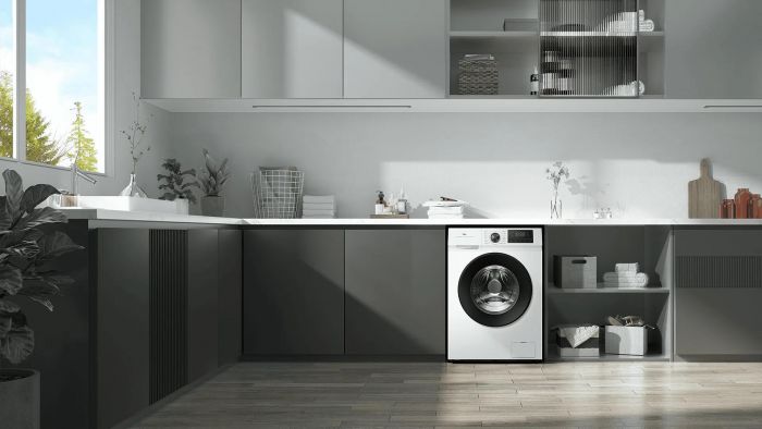 Пральна машина TCL фронтальна, 7кг, 1400, A, 49см, дисплей, пара, інвертор, білий