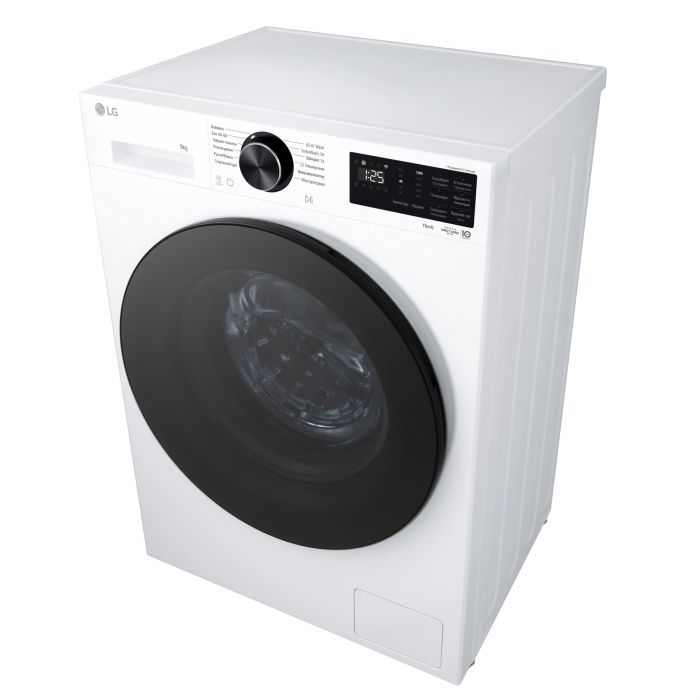 Пральна машина LG фронтальна, 9кг, 1200, A, 48см, дисплей, пара, інвертор, білий