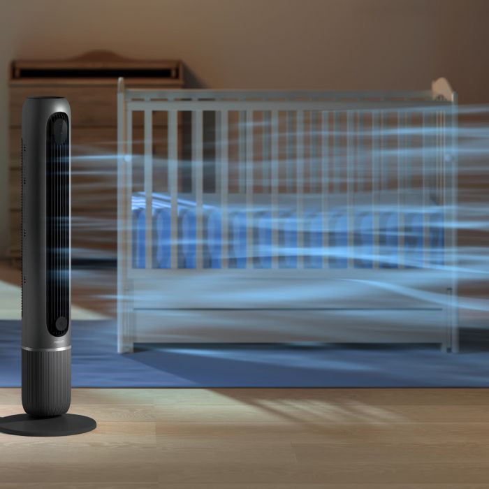 Вентилятор Philips колонний Series 7000, 30Вт, пульт ДУ, режим " Бриз", сенсорний дисплей, таймер, темно-сірий