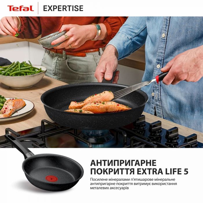 Сковорода Tefal Expertise, 28см, алюміній, бакеліт, чорний