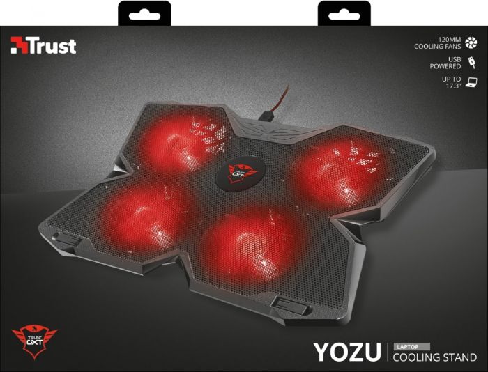 Підставка для ноутбука Trust GXT 278 Yozu, до 17.3", RED LED, чорний