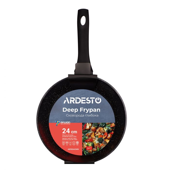 Сковорода глибока Ardesto Gemini Cremona, 24см, алюміній, чорний