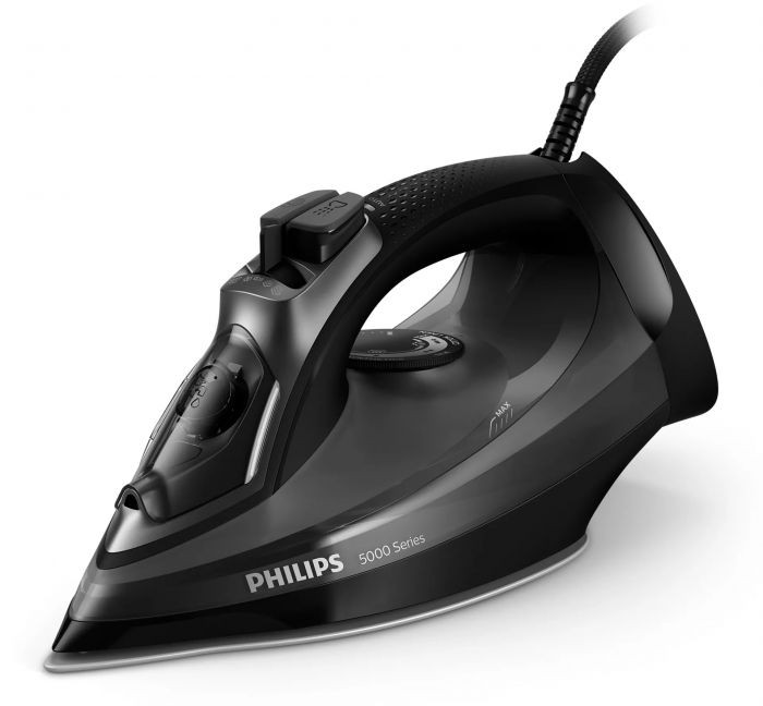 Праска Philips 5000 Series, 2600Вт, 320мл, паровий удар -200гр, постійна пара - 45гр, керам. підошва, чорний