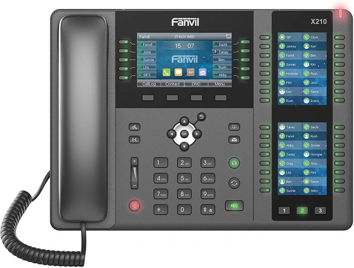 Телефон IP Fanvil X210 2xGE LAN, 1xUSB-A, BT4.2, 20 SIP line, SW Linux, 106 DSS клавіш, PoE, 4.3" кольоровий екран