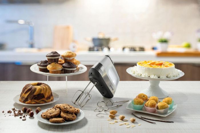 Міксер Gorenje ручний 500Вт, насадки-4 вінчика, турборежим, білий-нерж