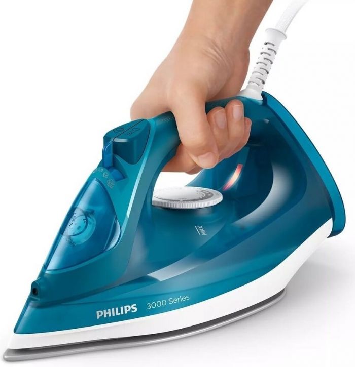 Праска Philips 3000 series, 2600Вт, 300мл, паровий удар -200гр, постійна пара - 40гр, керам. підошва, синій