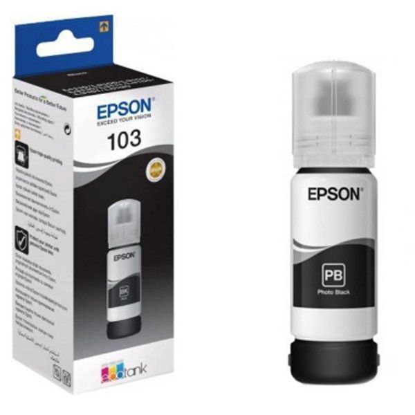 Контейнер з чорнилом Epson 103 EcoTank L1110/L1250/L3100/L3101/L3110/L3150/L3151/L3156/L3200/L3201/L3250/L3251/L3256/L3260/L3266/L3550/L3560/L5190/L5590/L5290  black