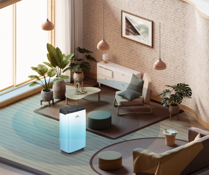 Осушувач повітря Cooper&Hunter CH-D009WD8-20LDWF, 20л.на добу, 50м.кв  , 160м3/год, 300Вт, дисплей, ел.кер-ня, WI-FI, іонізатор, таймер, авто вимк., білий