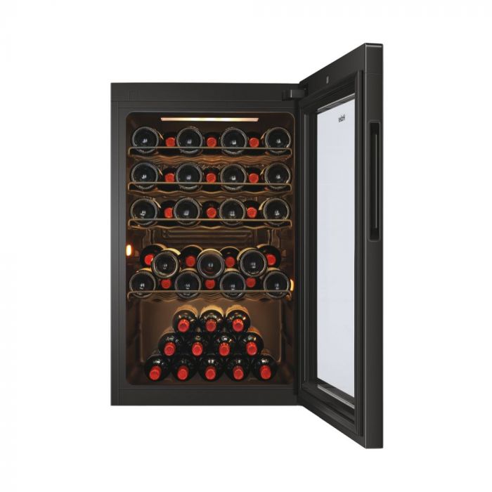 Холодильник Haier для вина, 82x49.7х58, холод.відд.-118л, зон - 1, бут-49, ST, дисплей, чорний