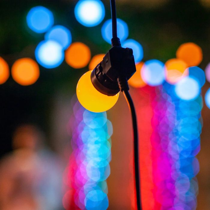 Гірлянда Smart LED Twinkly Festoon RGB 20 G45 IP44 10м кабель чорний