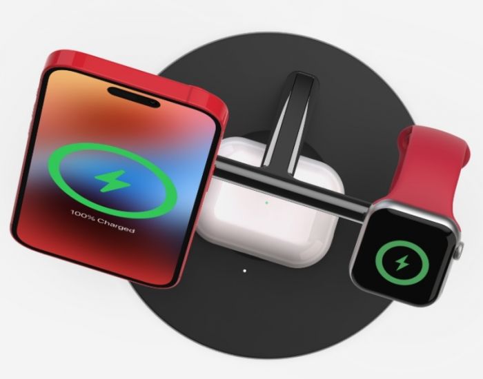 Зарядний пристрій бездротовий Belkin 3в1 MagSafe iPhone/Watch/AirPods Fast charger Pad, білий