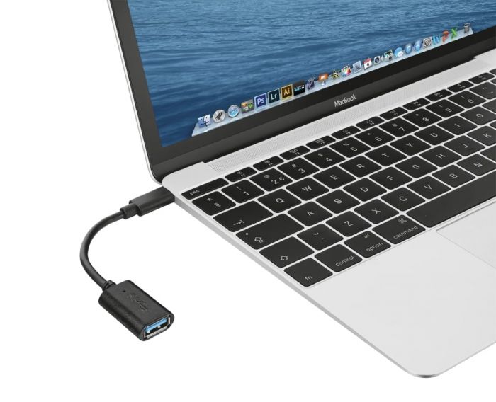 Адаптер Trust Calyx USB-C > USB3.0, 0.09м, чорний