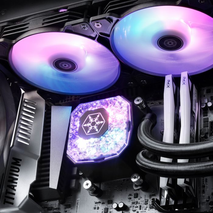 Система рідинного оxолодження SilverStone Icegem 240P-ARGB, LGA2066, 2011, 1366, 115x, 1366, TRX4TR4, AM4, AM3, AM3+, AM2, AM2+, FM1, FM2, TDP280W, чорний