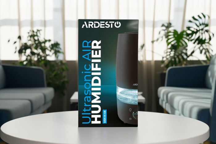 Зволожувач повітря ARDESTO ультразвуковий, 30м2, 4л, 280мл/г, електр. кер-ння, пульт ДК, верх. залив води, дисплей, чорний