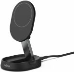 Зарядний пристрій бездротовий Belkin 15Вт Magnetic Stand Qi2, адаптер 20Вт USB-C, чорний