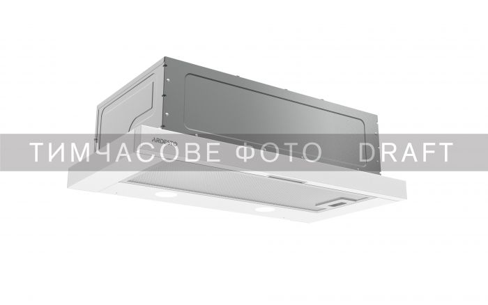 Витяжка Ardesto телескопічна, 60см, 700м3ч, метал, 2х1Вт LED, кнопкове, білий